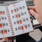Hands opening book of chord diagrams.