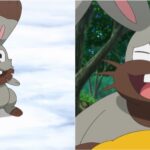 Bunnelby and Diggersby in the Pokemon anime, showcasing their digging abilities and surprising capacity to learn Surf