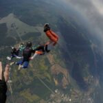 Solo skydiver in freefall
