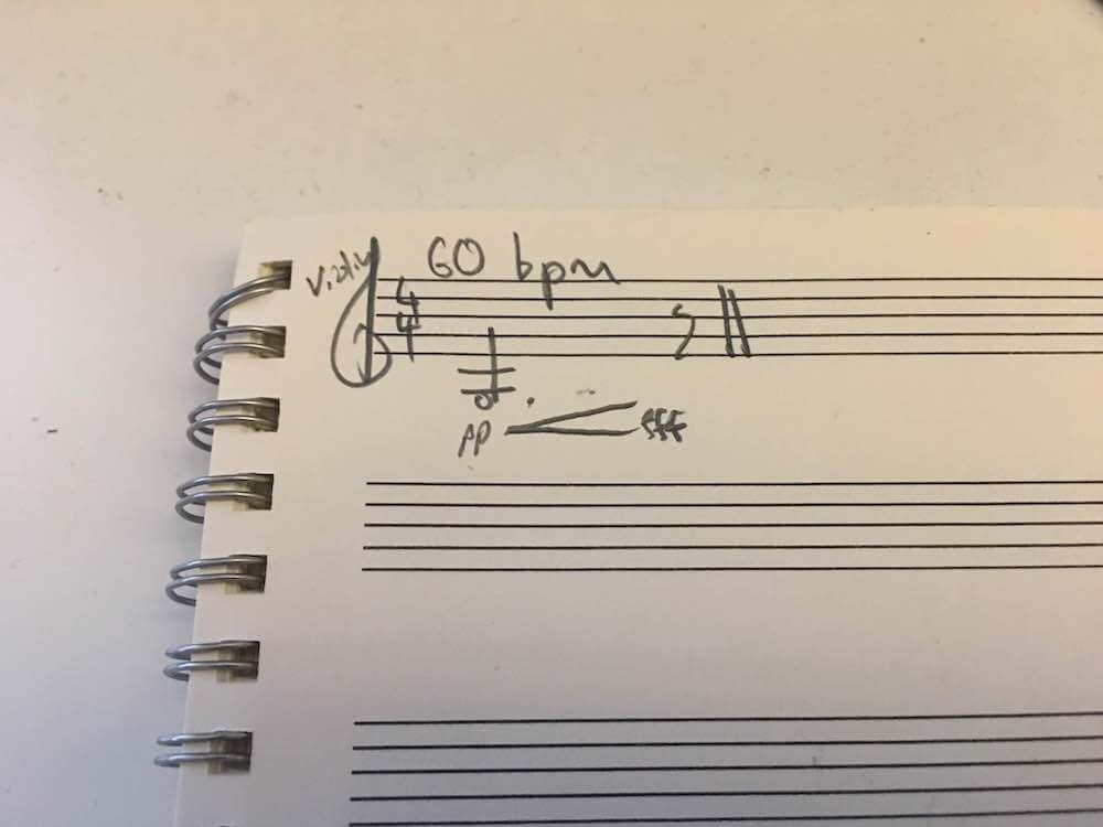 A musician composing music