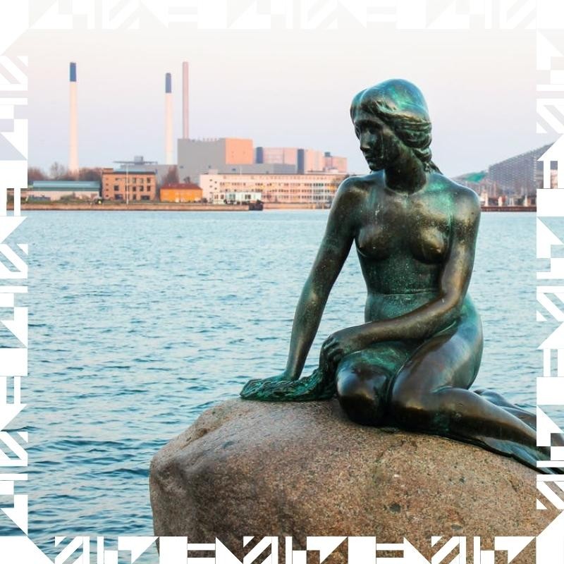 The iconic Little Mermaid statue in Copenhagen, symbolizing Danish culture and fairy tales