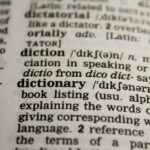 Importance of vocabulary in language learning illustrated by a dictionary
