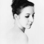 Sketch of woman's face drawn with graphite pencils