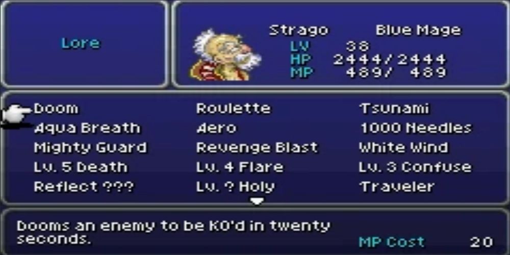 Strago learning Lore using Control