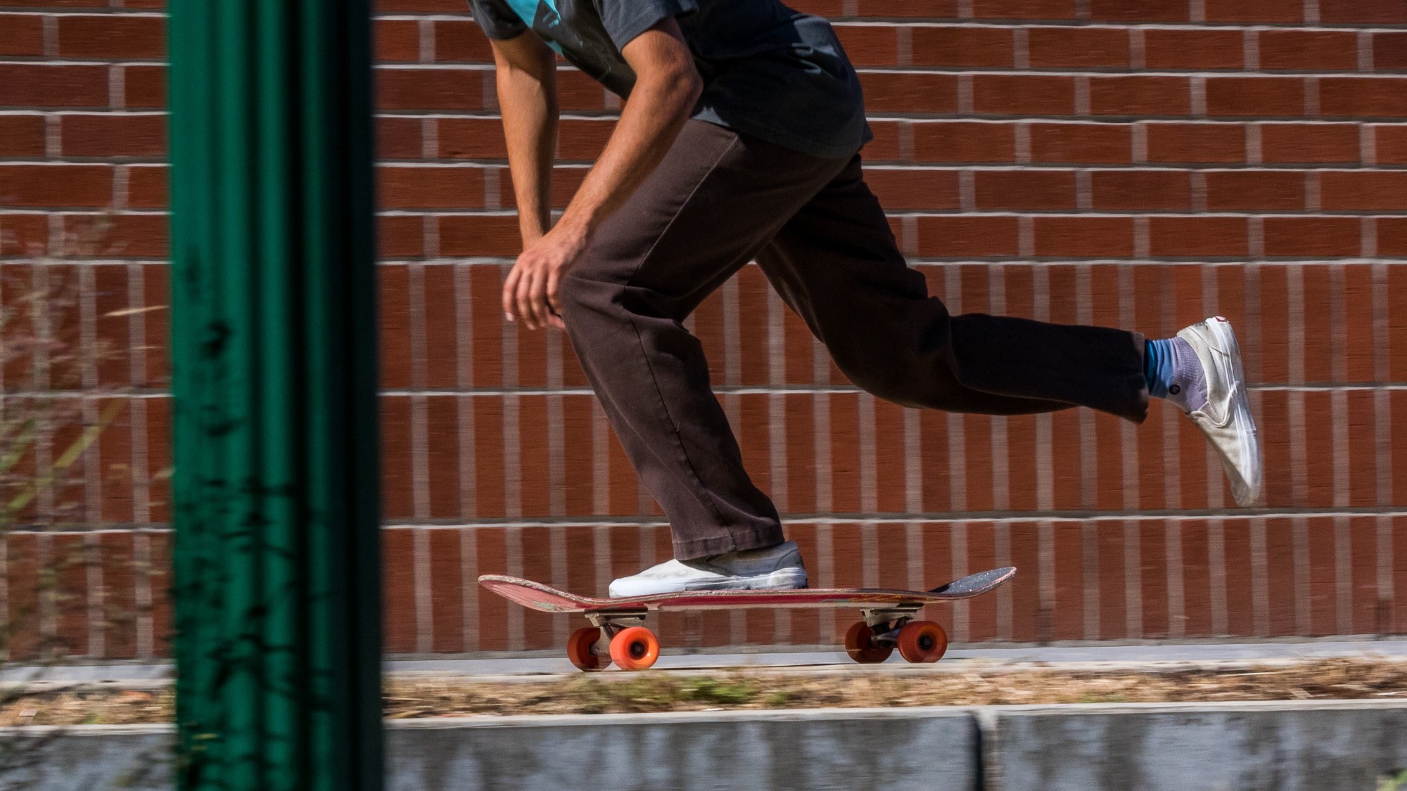 Pushing on a Skateboard