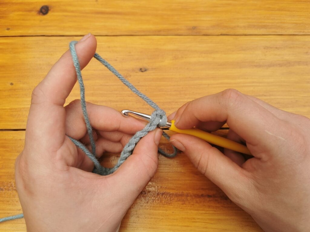 The stitch from the top shows the V-shape of the stitch.