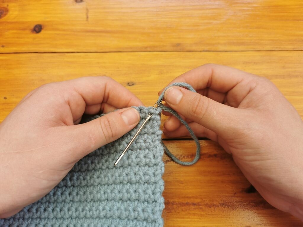 Pull through to weave in the ends