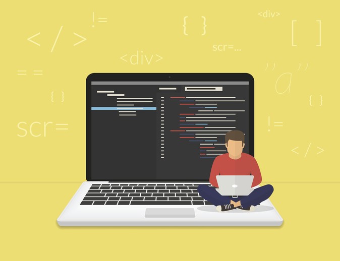A young girl happily coding on a laptop, showcasing that age is not a barrier to learning programming.