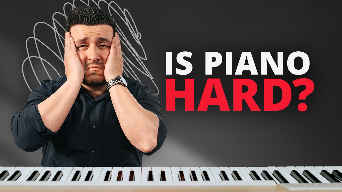 Piano keys close-up, focus on hand position