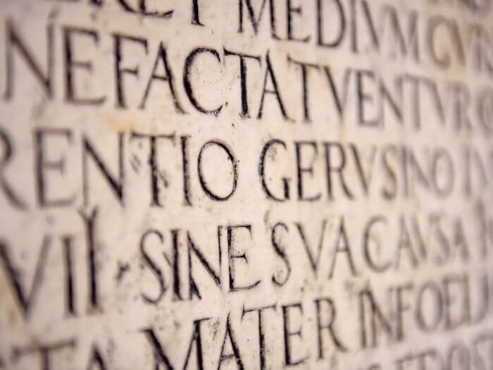Latin inscription on a wall