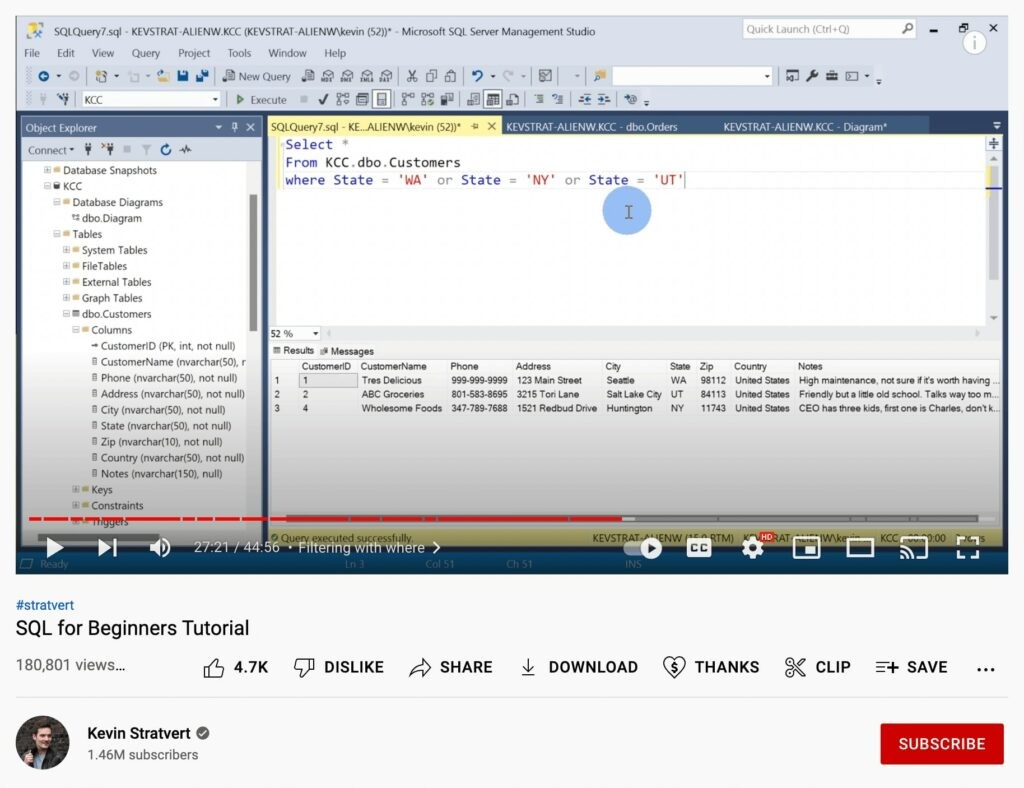 SQL database table
