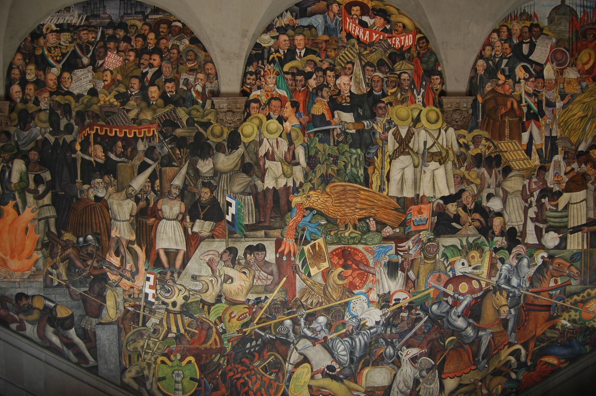 Diego Rivera's depiction of the complex history of Mexico