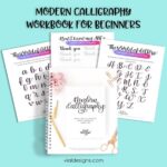 Calligraphy in different writing styles and colors