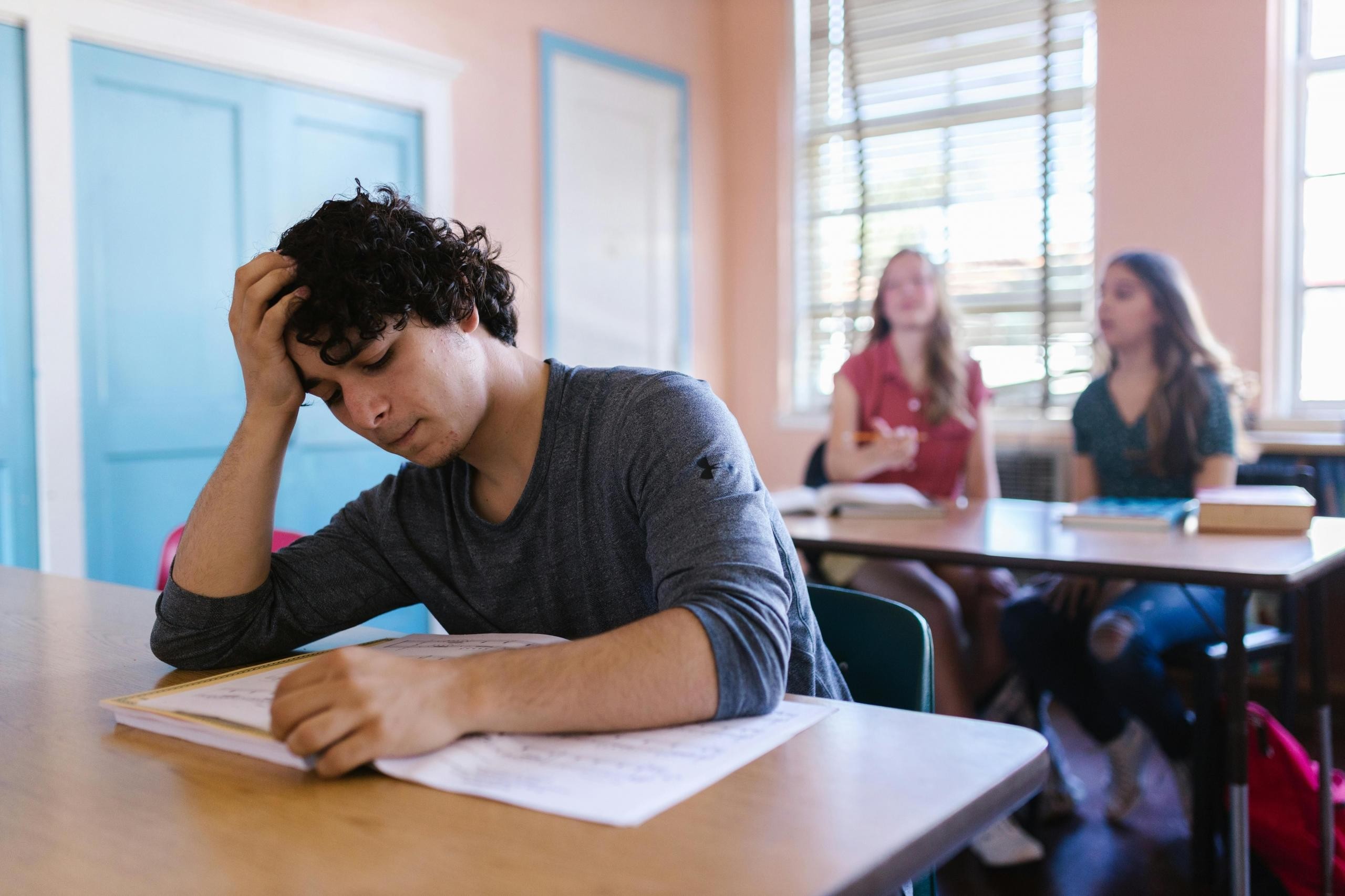 Inside a driving school, preparing students to pass their theory assessment