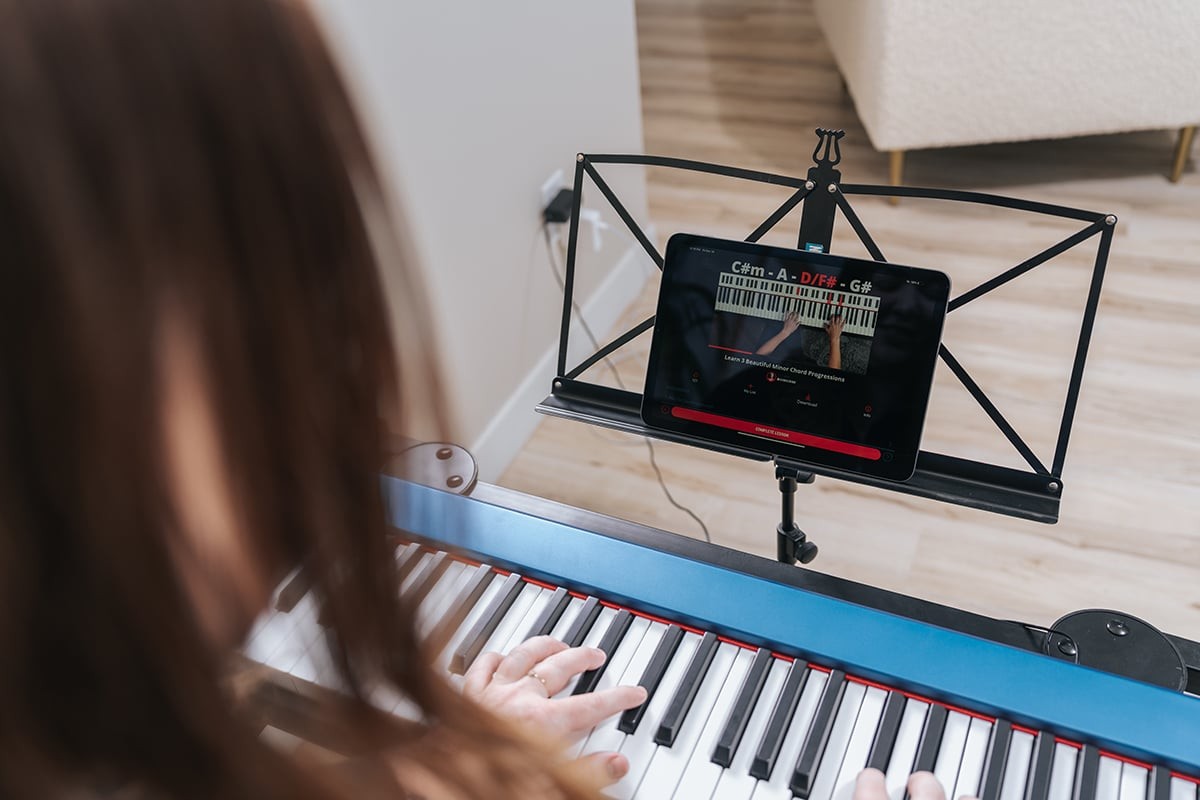 Online piano lesson