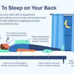 Person using pillows to maintain back sleeping position