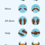 An infographic of sign language signs.