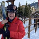 Skiing in the mountains