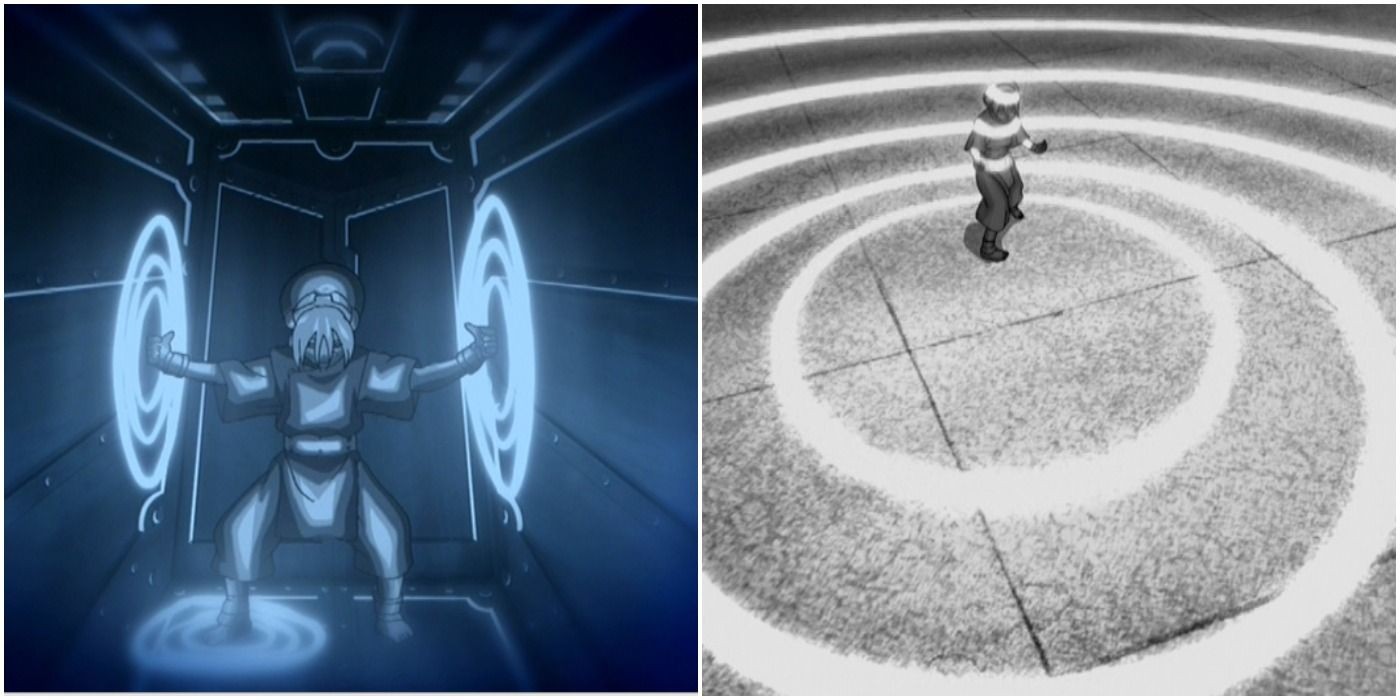 Toph using her seismic sense ability