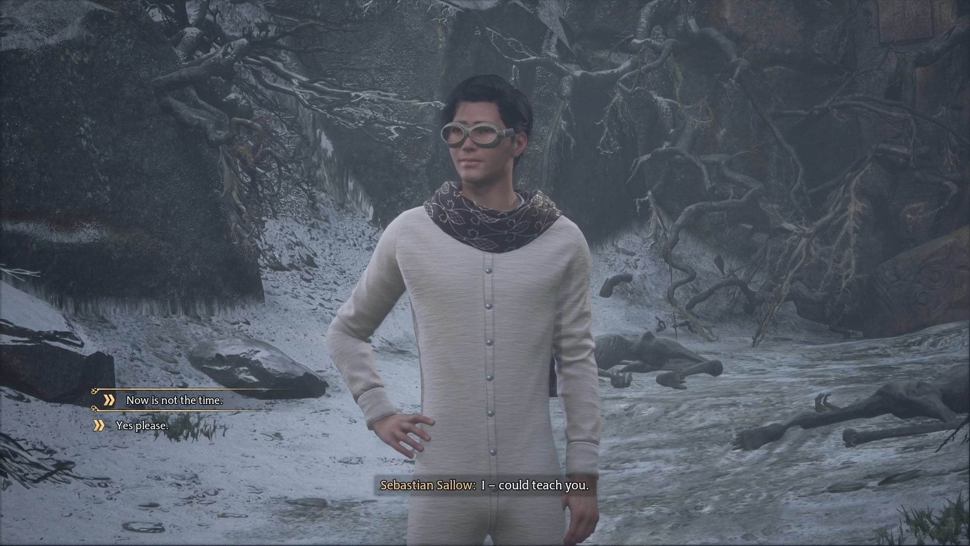 Sebastian teaching you Avada Kedavra in Hogwarts Legacy