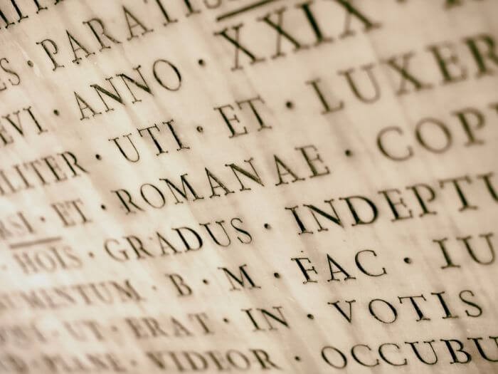 Wall with ancient Latin inscription