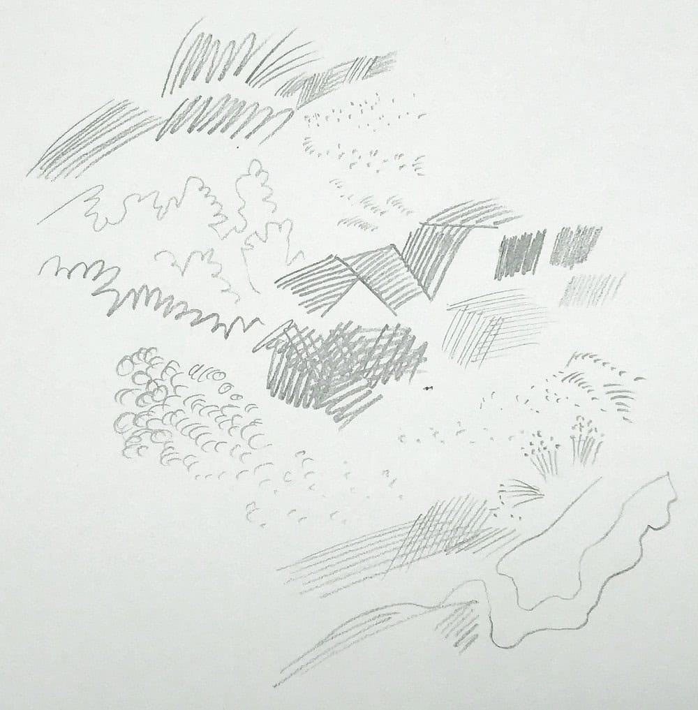 Assorted sketching and drawing tools