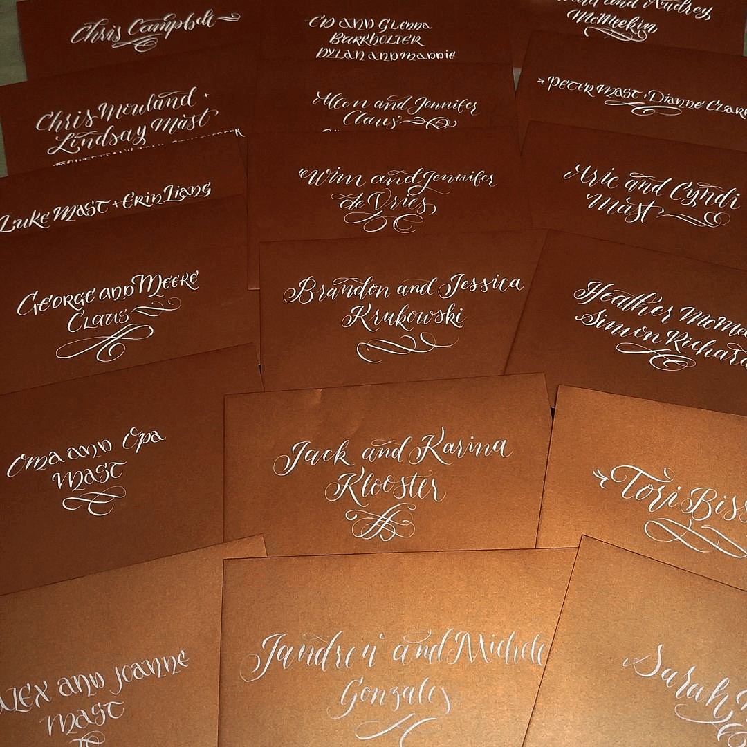 Example of wedding calligraphy