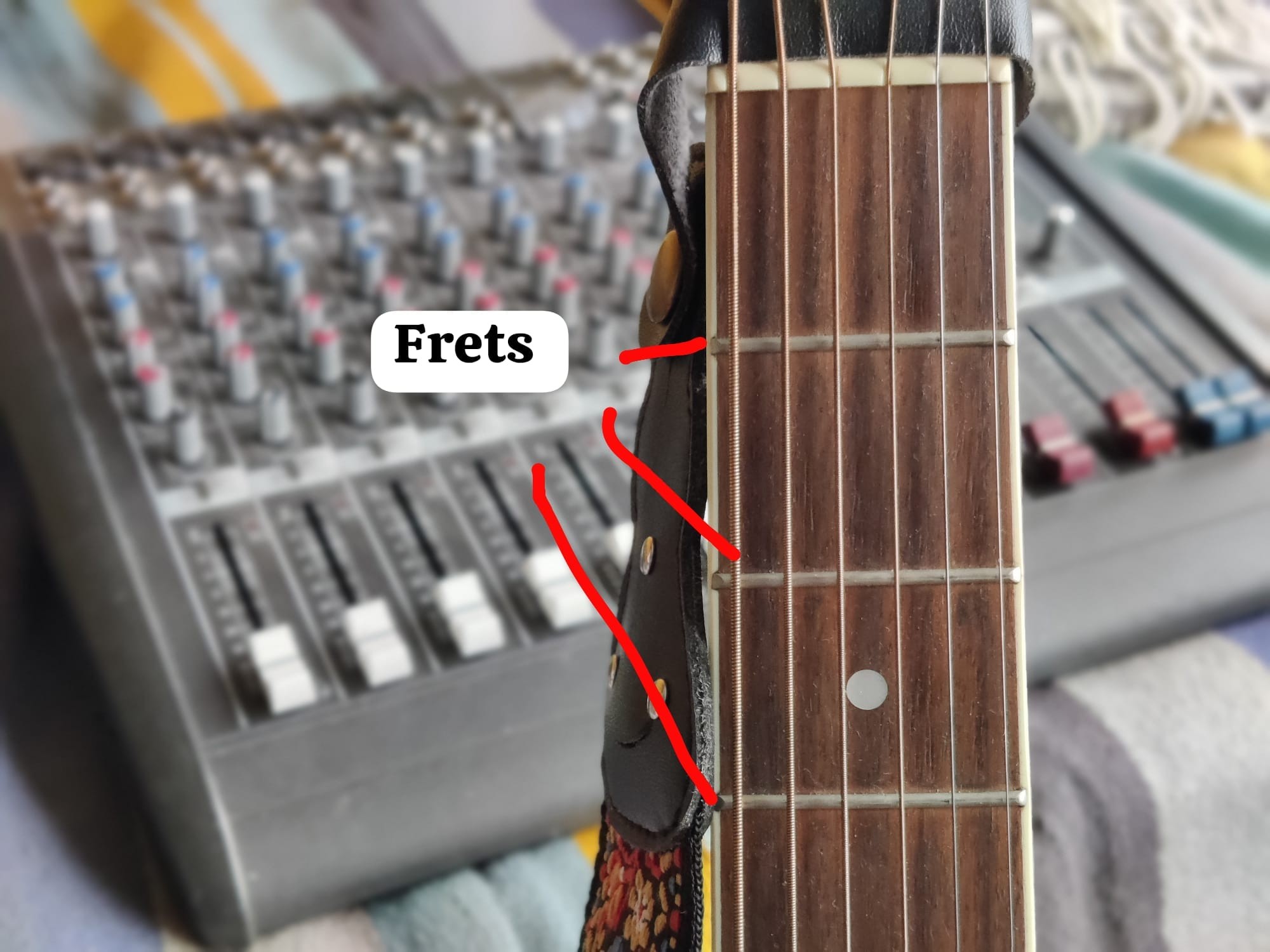Frets may make it easier to play in tune on the guitar than on the fiddle
