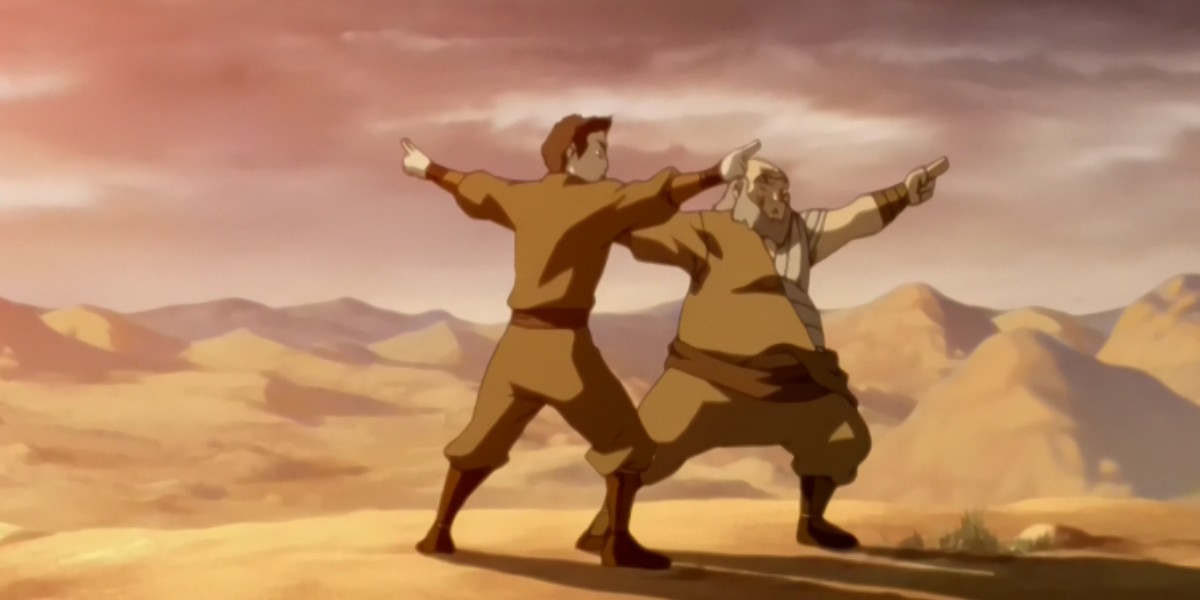 Iroh Lighting Redirection Alt Text: Iroh redirects lightning, showcasing his mastery of chi paths and his ability to adapt waterbending techniques to firebending